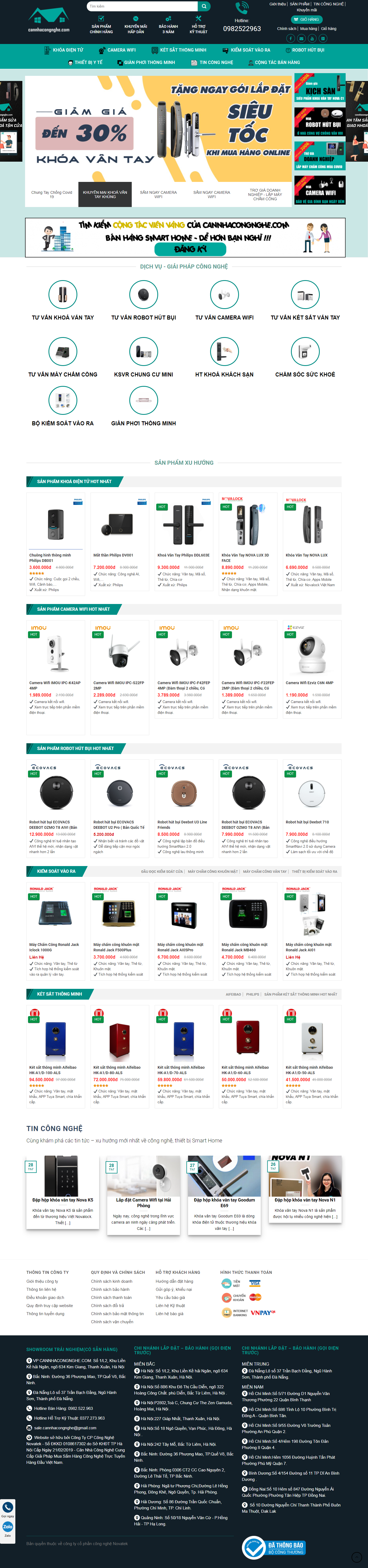 Thiết kế Website web bán khóa vân tay - cannhacongnghecom