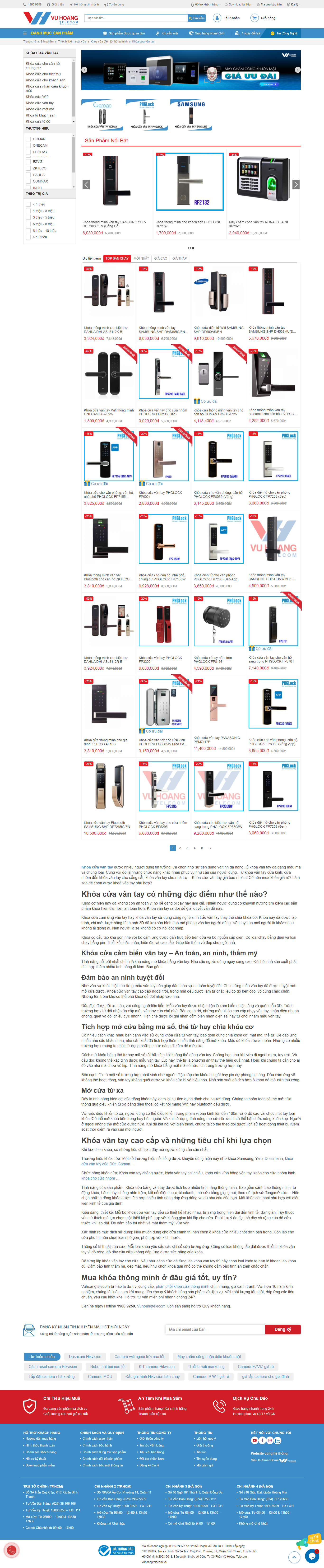 Thiết kế Website web bán khóa vân tay - vuhoangtelecomvn