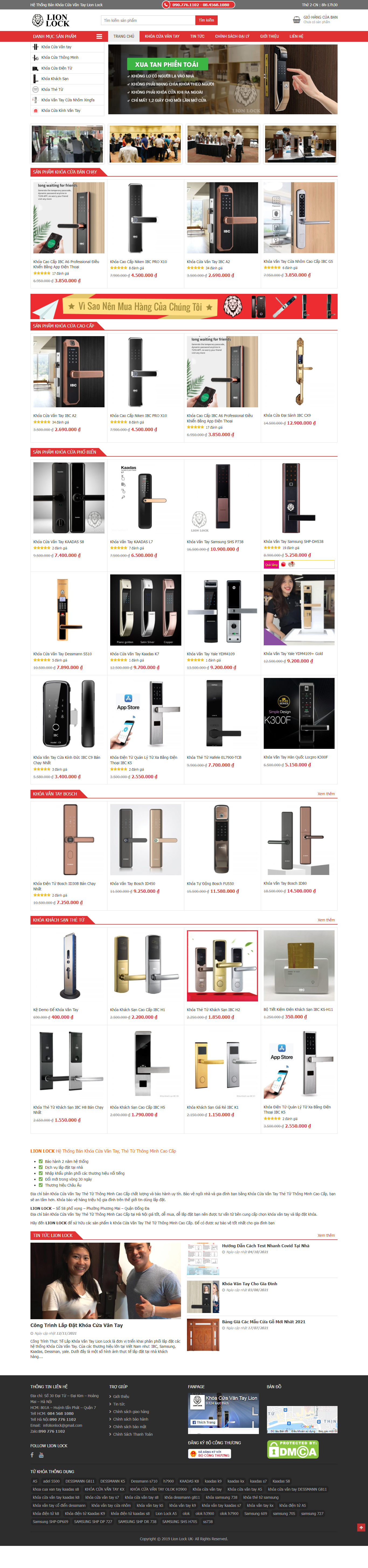 Thiết kế Website web bán khóa vân tay - lionlockvn