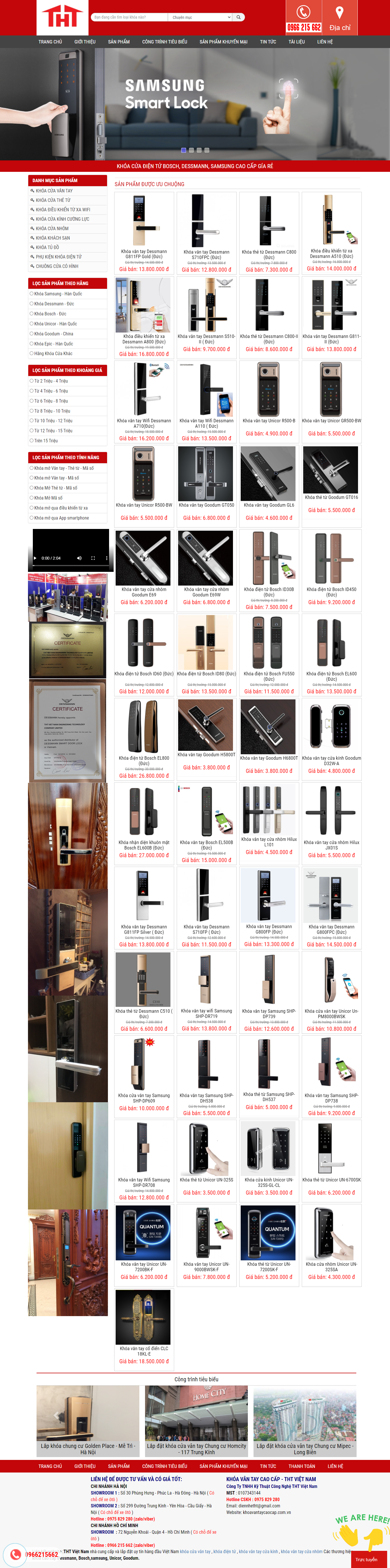 Thiết kế Website web bán khóa vân tay - khoavantaycaocapcomvn