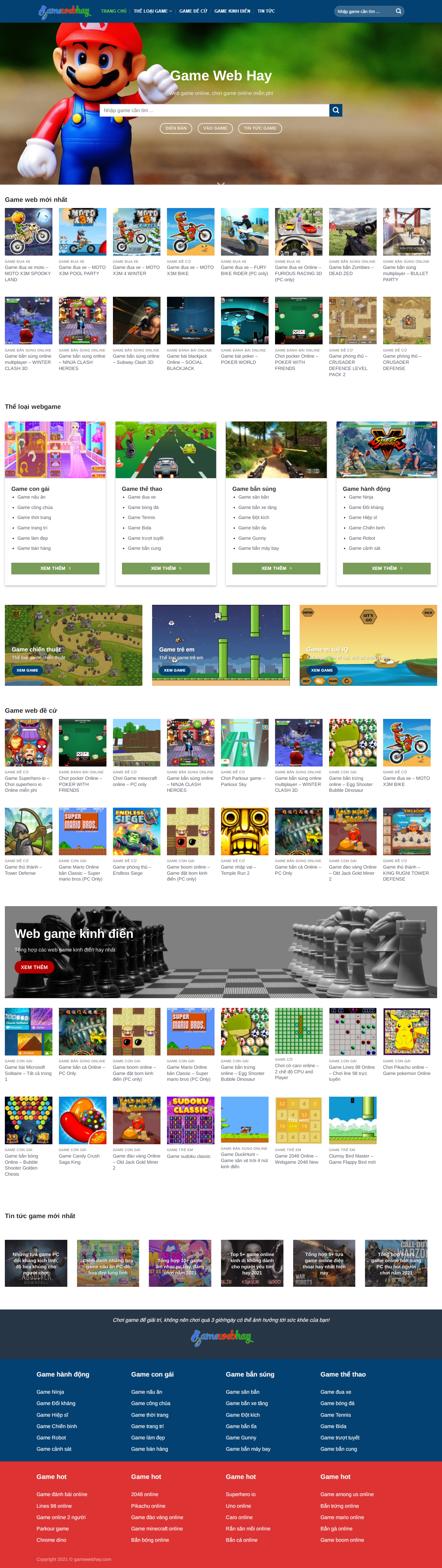Thiết kế Website web game online - gamewebhaycom