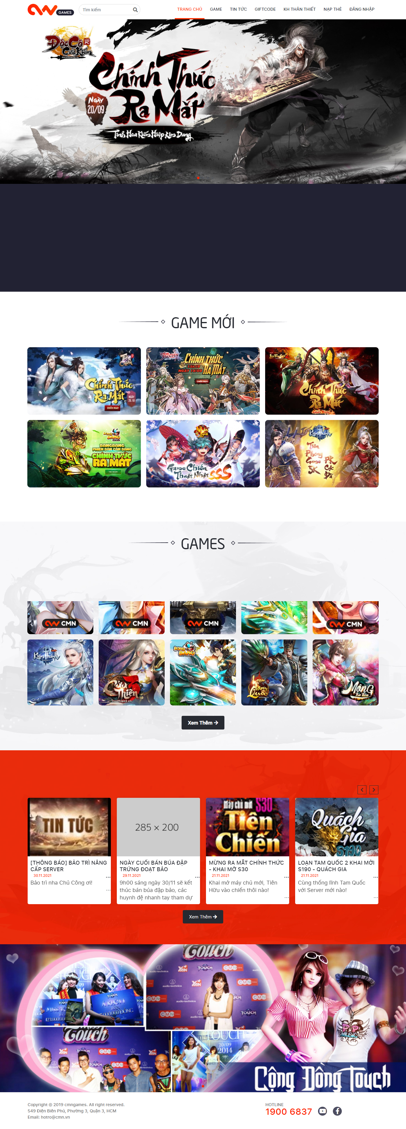 Thiết kế Website web game online - gamecmnvn