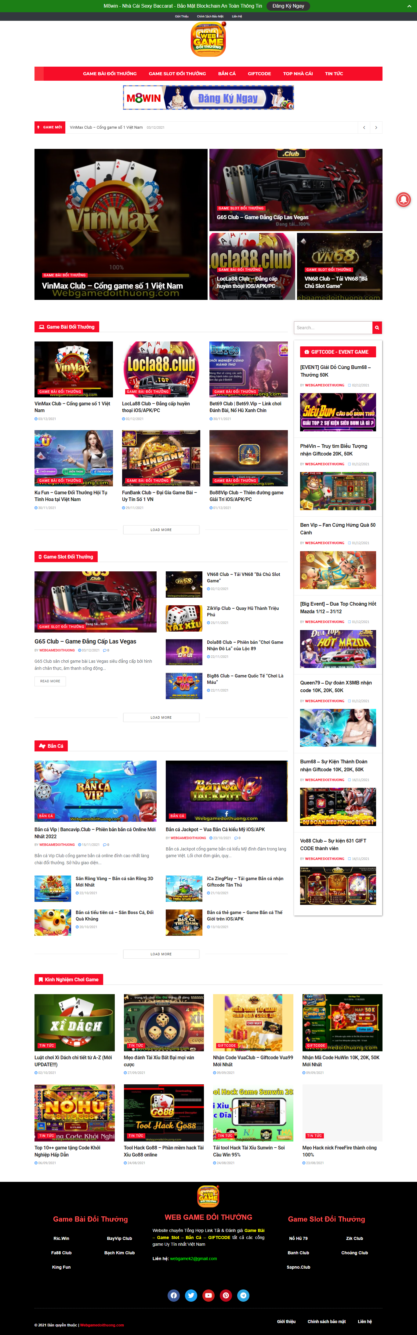 Thiết kế Website web game online - webgamedoithuongcom