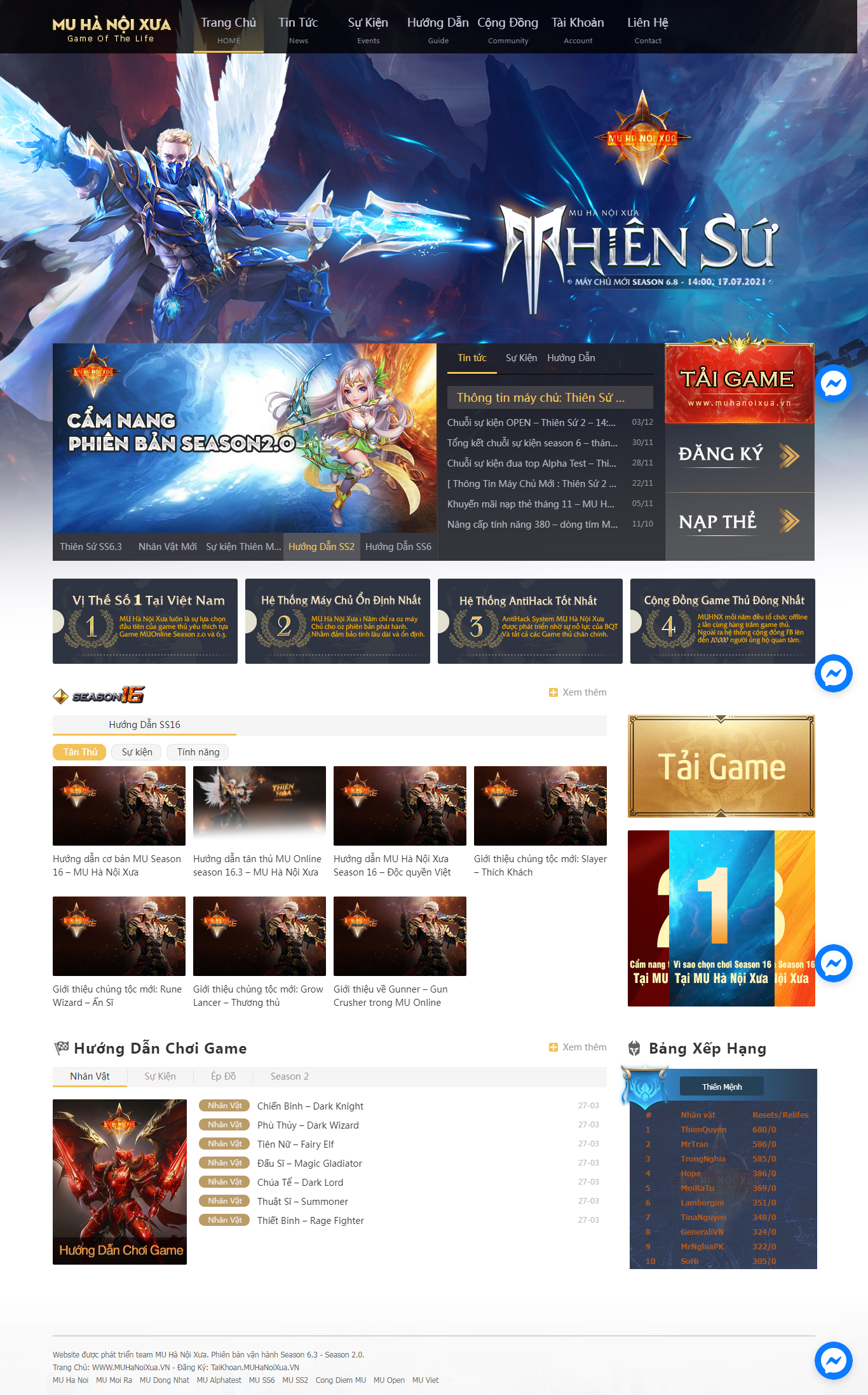 Thiết kế Website web game online - muhanoixuavn