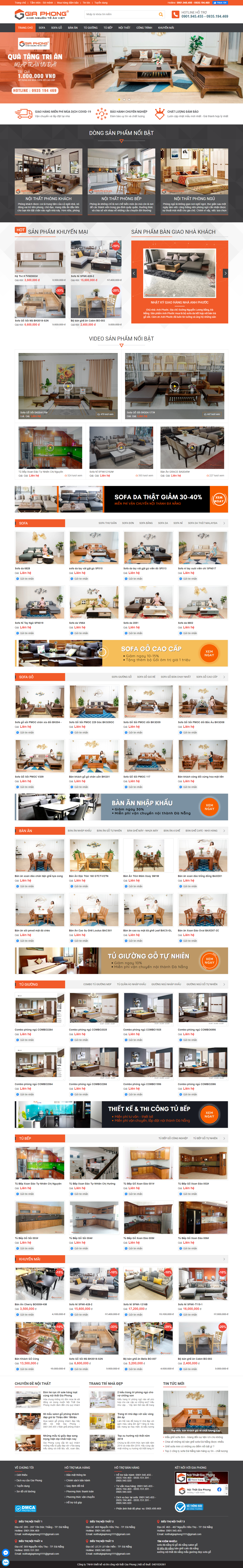 Thiết kế Website web web tủ bát - noithatgiaphongvn