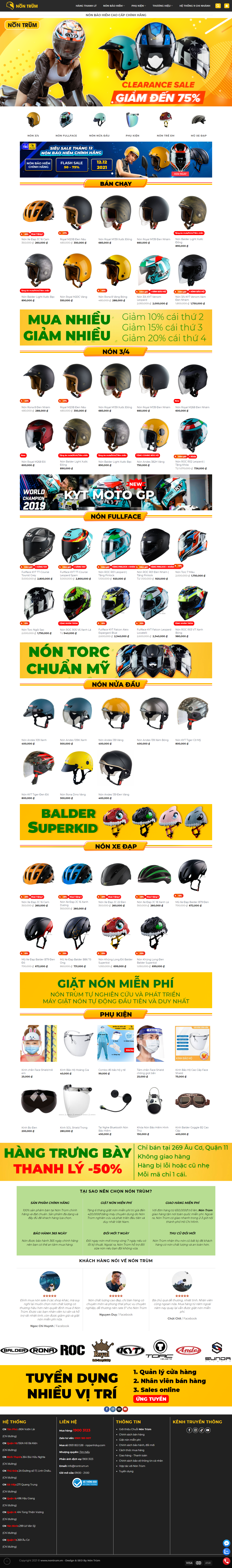 Thiết kế Website web bán mũ bảo hiểm - nontrumvn