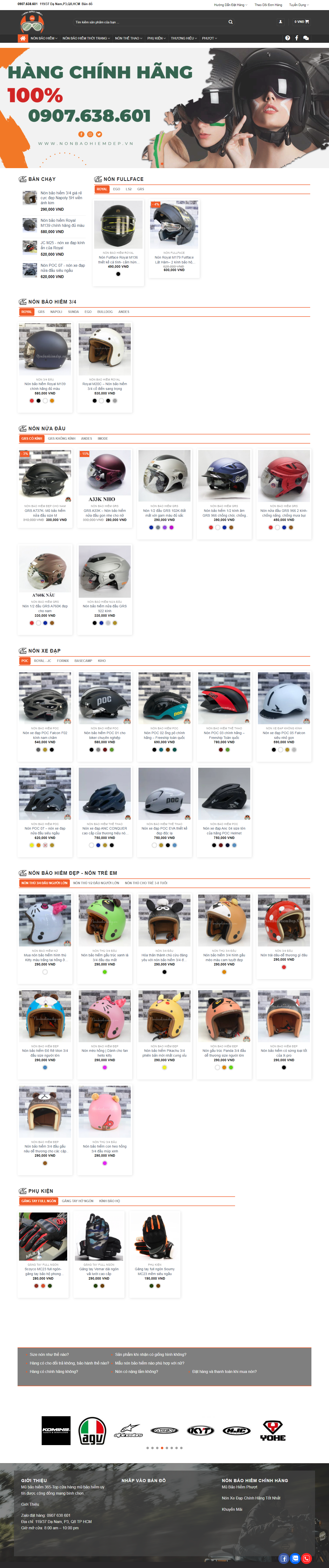 Thiết kế Website web bán mũ bảo hiểm - nonbaohiemdepvn