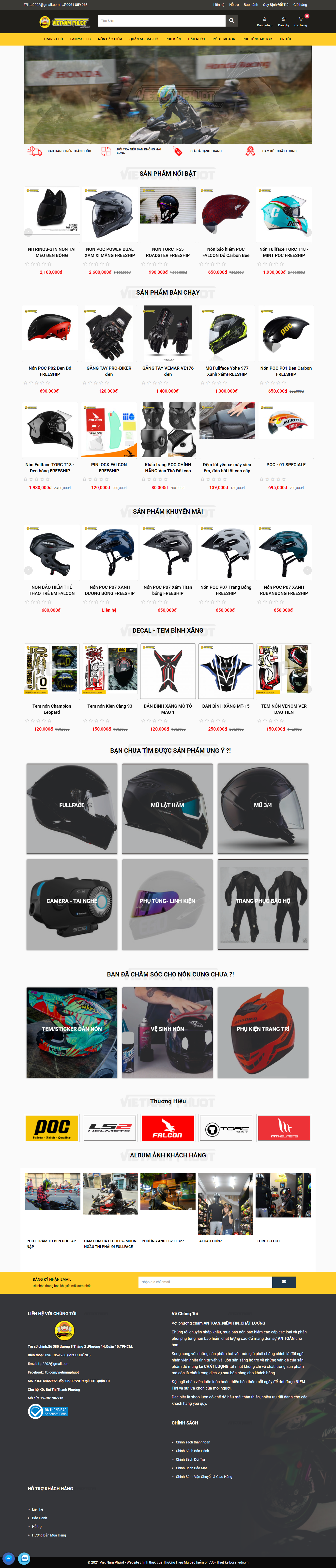 Thiết kế Website web bán mũ bảo hiểm - vietnamphuotcom