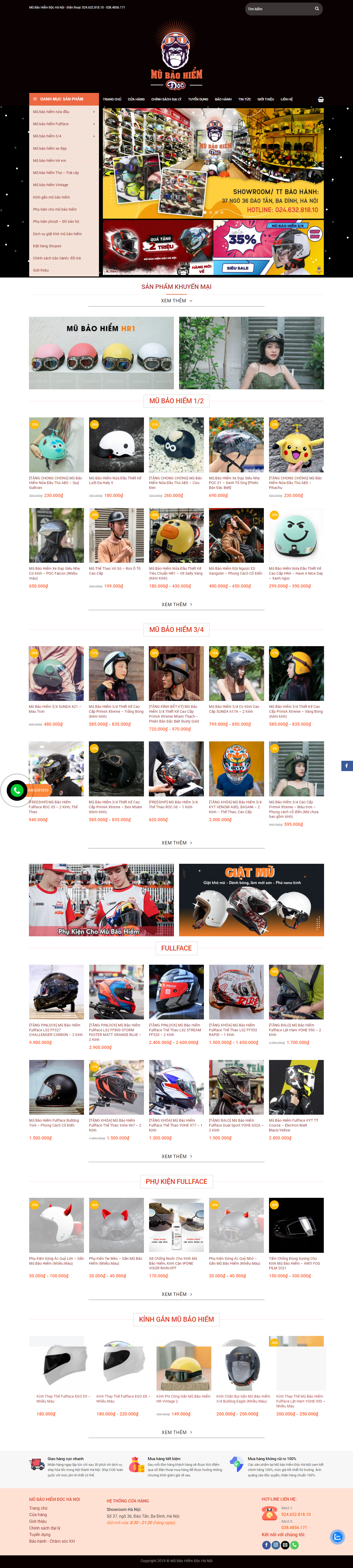 Thiết kế Website web bán mũ bảo hiểm - mubaohiemdochanoicom