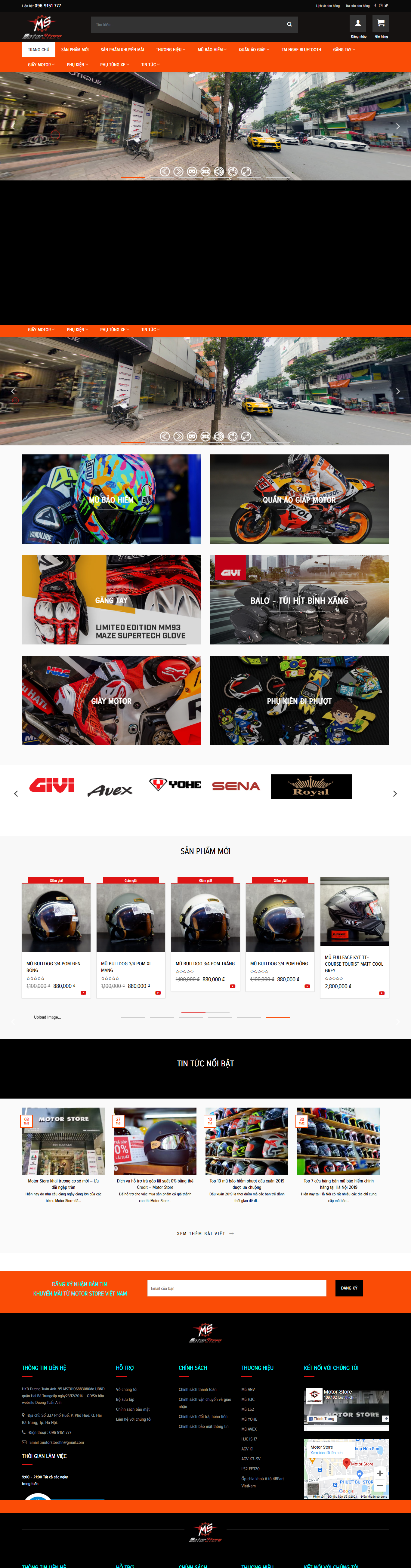 Thiết kế Website web bán mũ bảo hiểm - motorstorevn