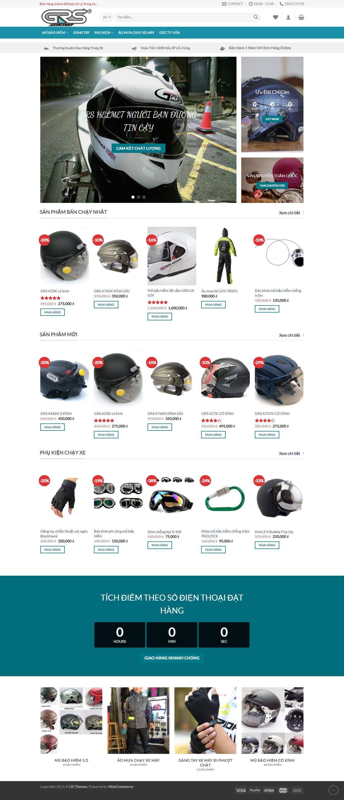 Thiết kế Website web bán mũ bảo hiểm - grsvn