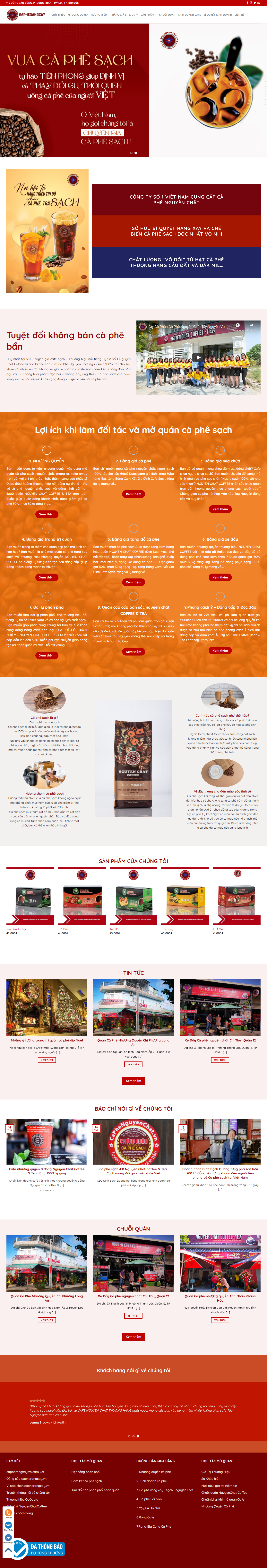Thiết kế Website web bán cafe phin - capherangxayvn