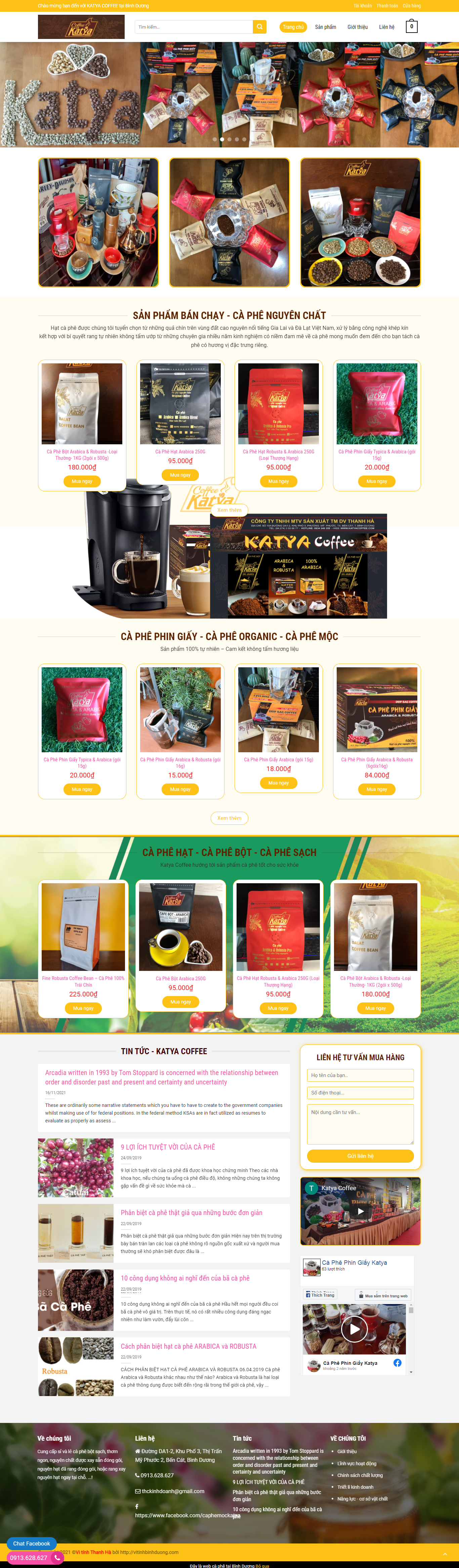 Thiết kế Website web bán cafe phin - thanhhacomvn