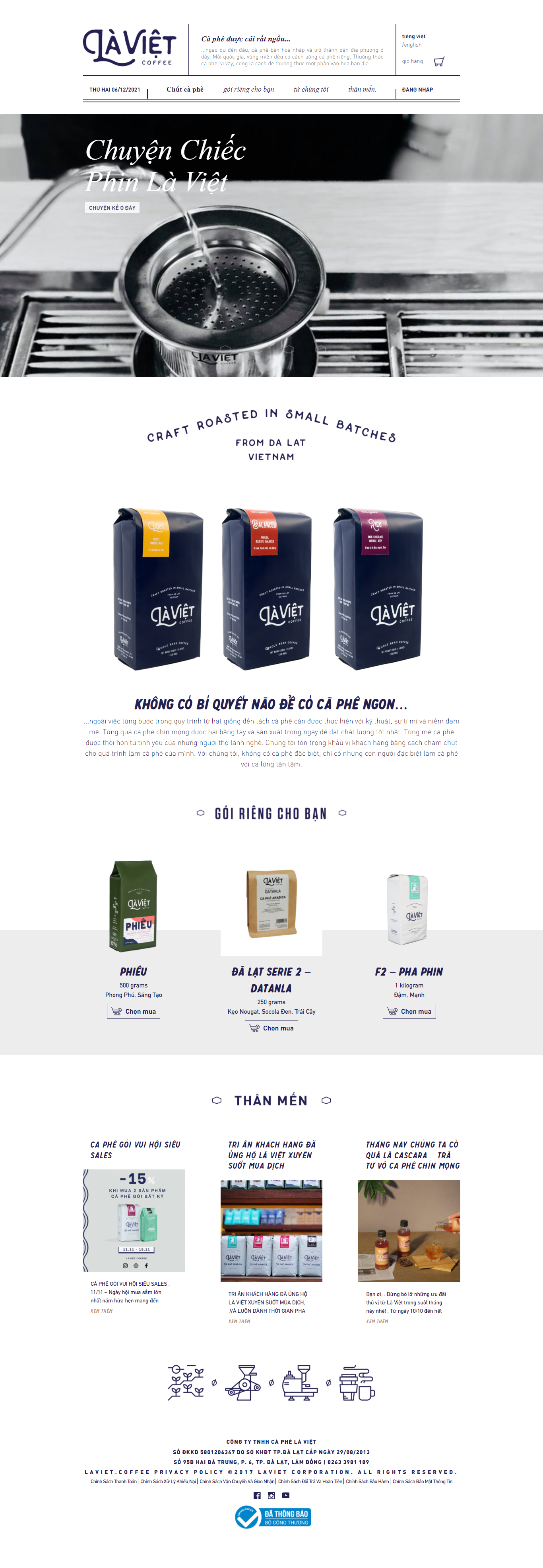 Thiết kế Website web bán cafe phin - wwwlavietcoffee