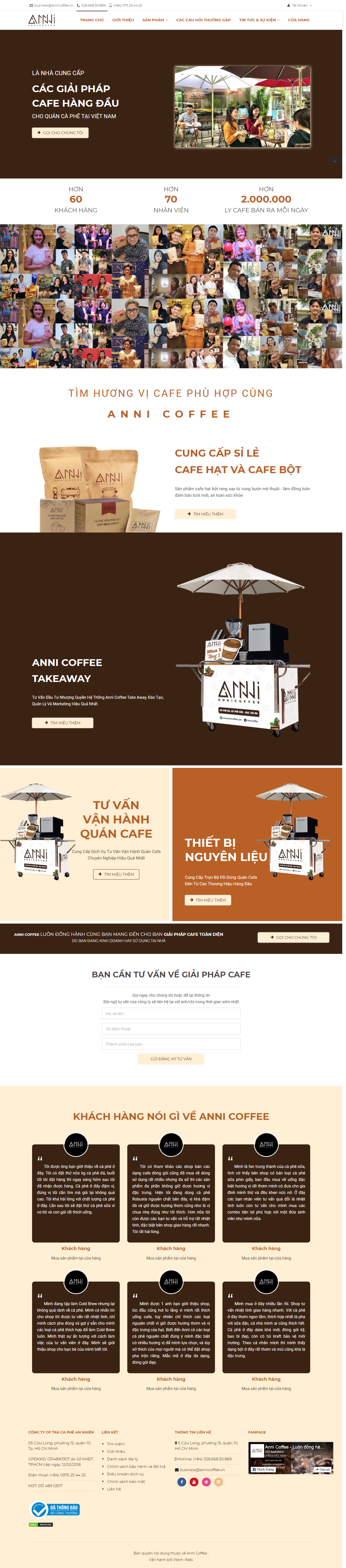 Thiết kế Website web bán cafe phin - annicoffeevn