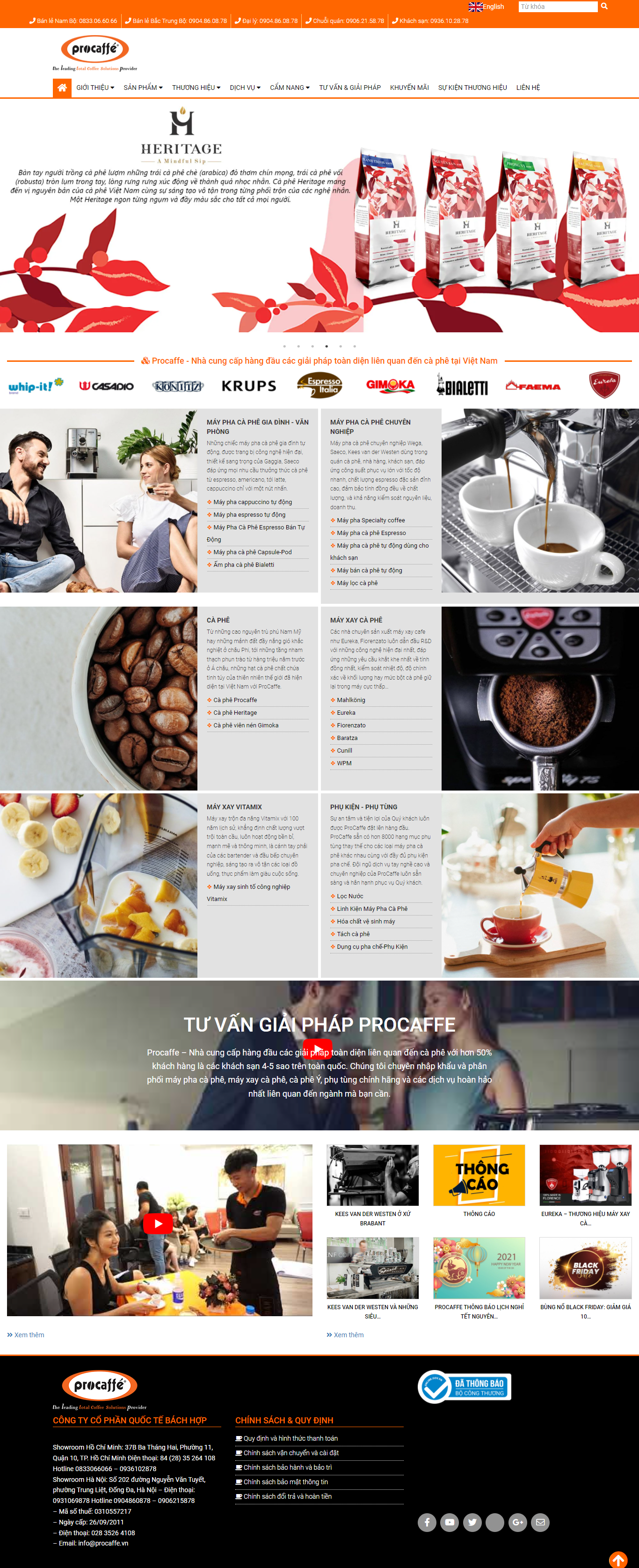 Thiết kế Website web bán cafe phin - procaffevn