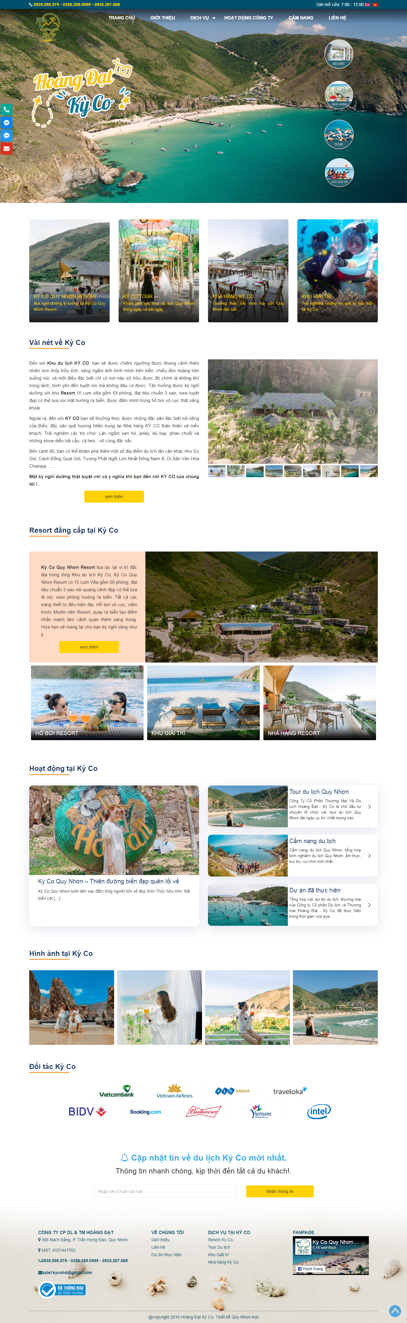 Thiết kế Website web khu du lịch nghỉ dưỡng - hoangdatkycovn