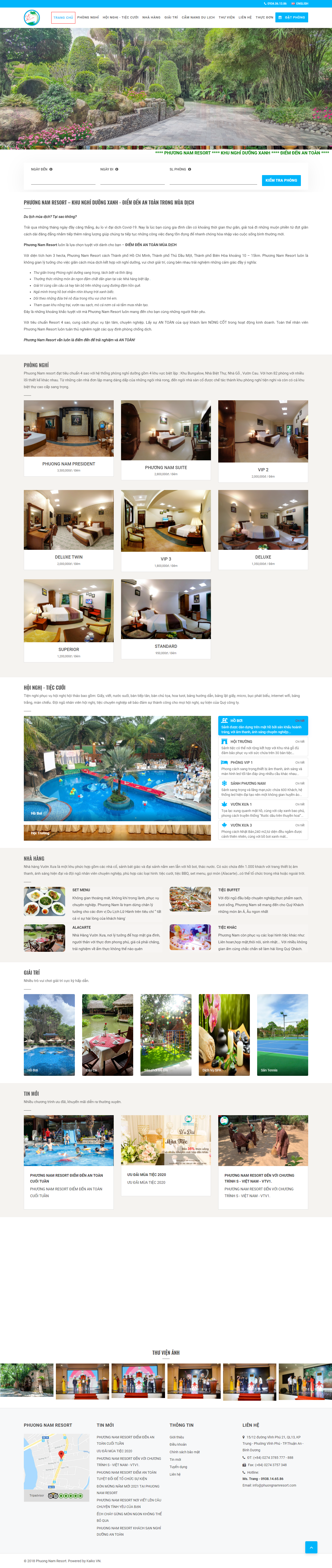 Thiết kế Website web khu du lịch nghỉ dưỡng - wwwphuongnamresortcom