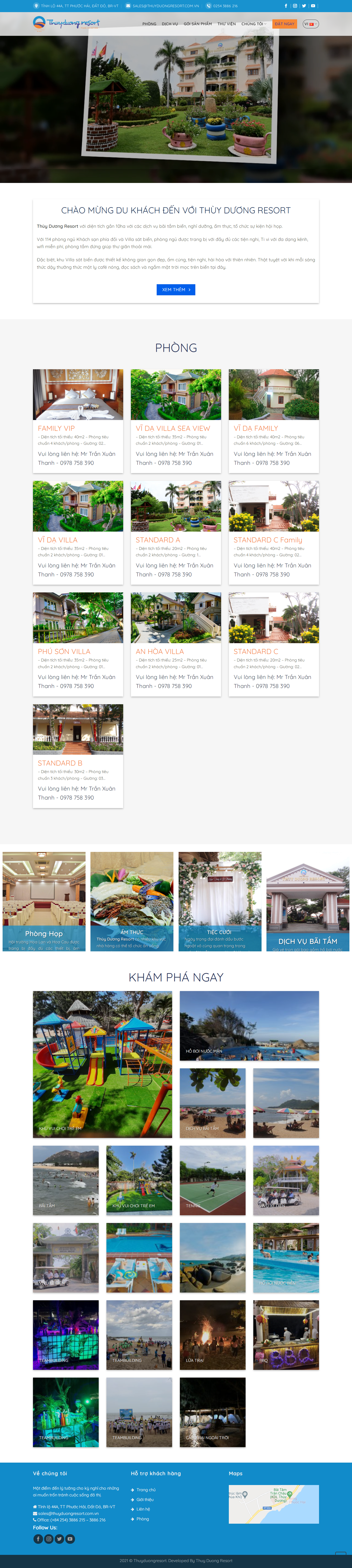 Thiết kế Website web khu du lịch nghỉ dưỡng - thuyduongresortcomvn
