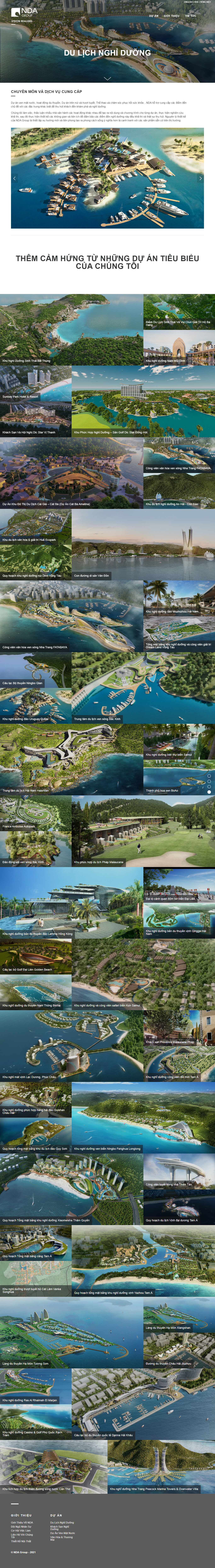 Thiết kế Website web khu du lịch nghỉ dưỡng - wwwndateamcom