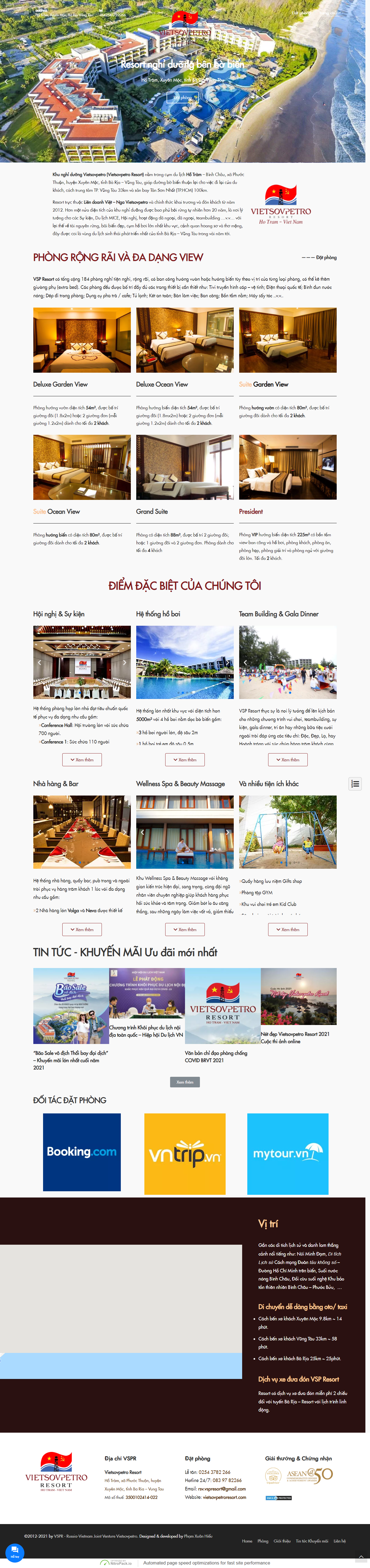 Thiết kế Website web khu du lịch nghỉ dưỡng - vietsovpetroresortcom