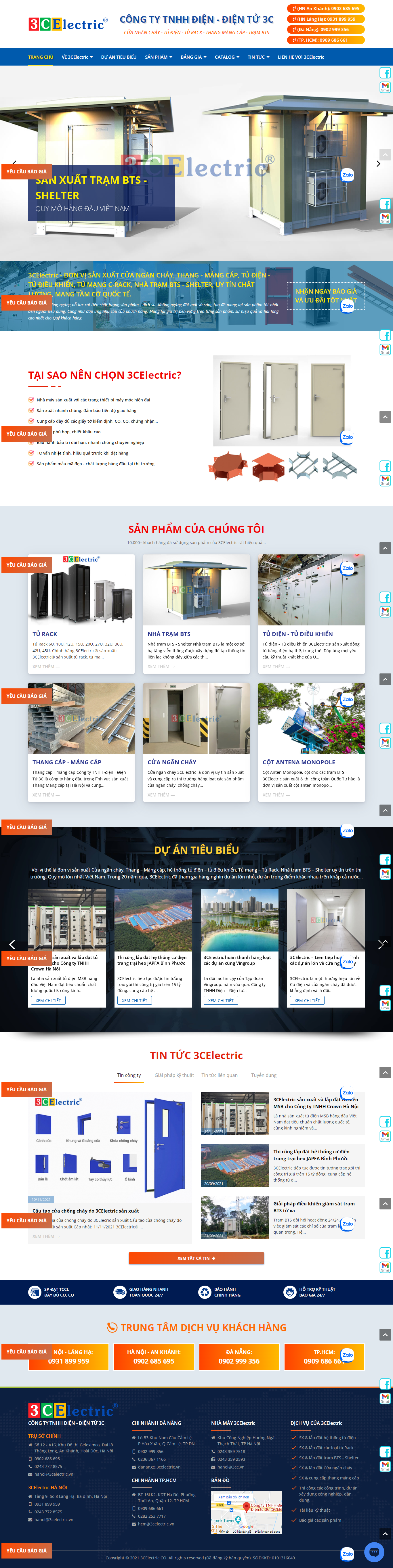 Thiết kế Website web bán tủ cách điện - 3cevn