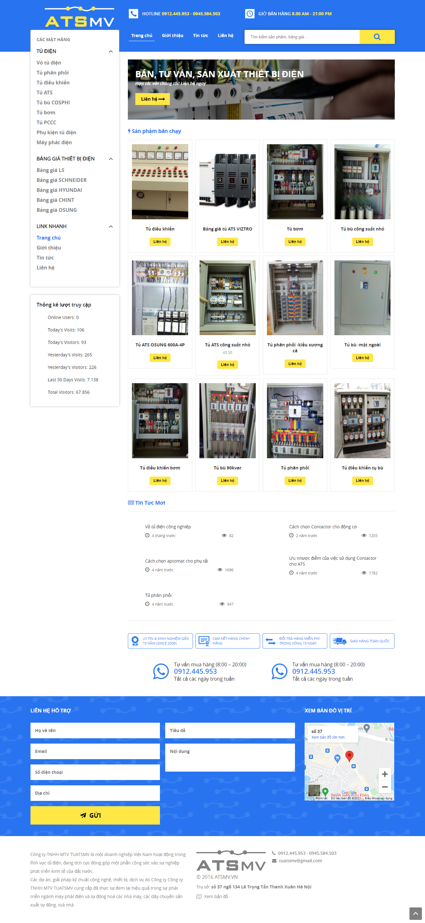 Thiết kế Website web bán tủ cách điện - atsmvvn