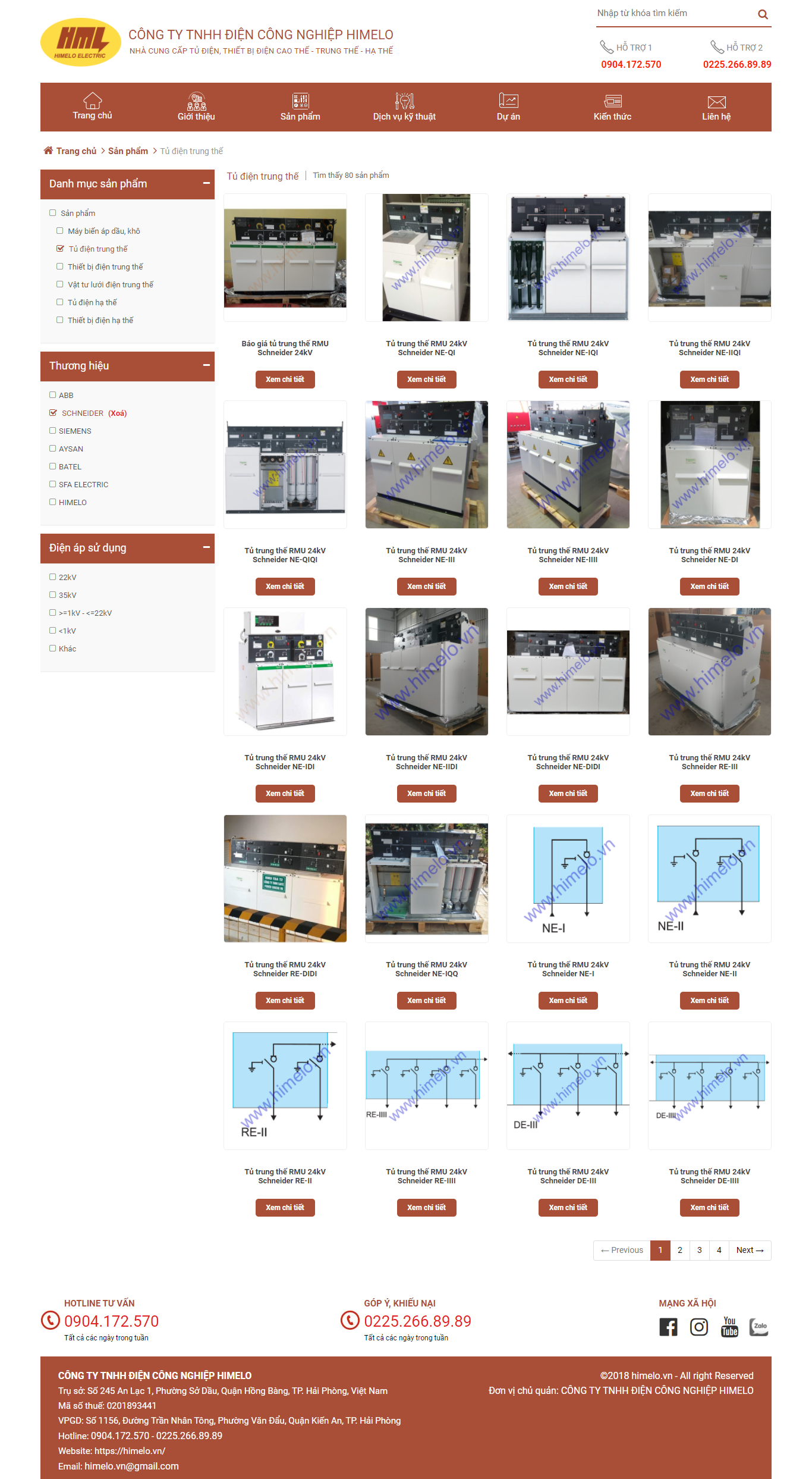 Thiết kế Website web bán tủ cách điện - himelovn