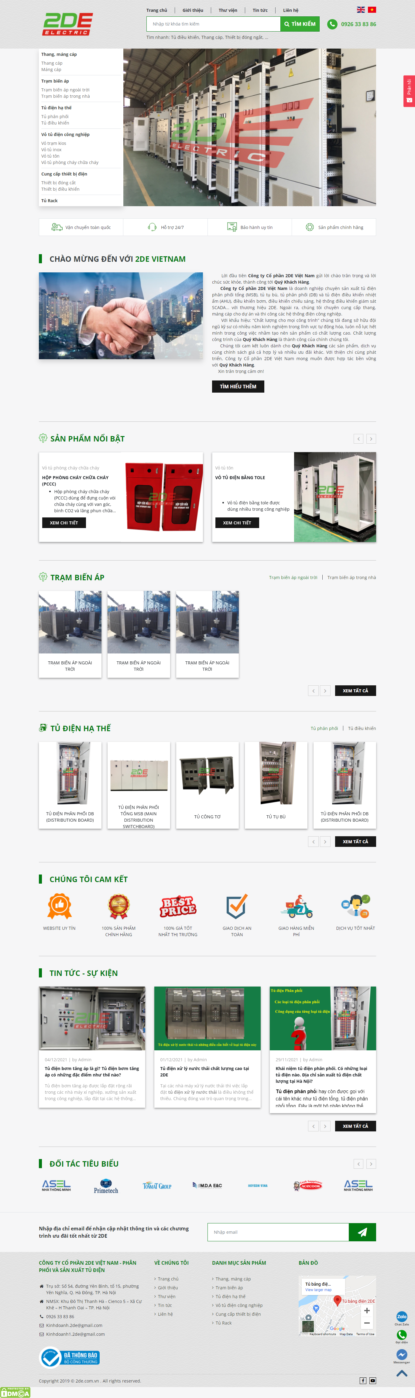 Thiết kế Website web bán tủ cách điện - 2decomvn