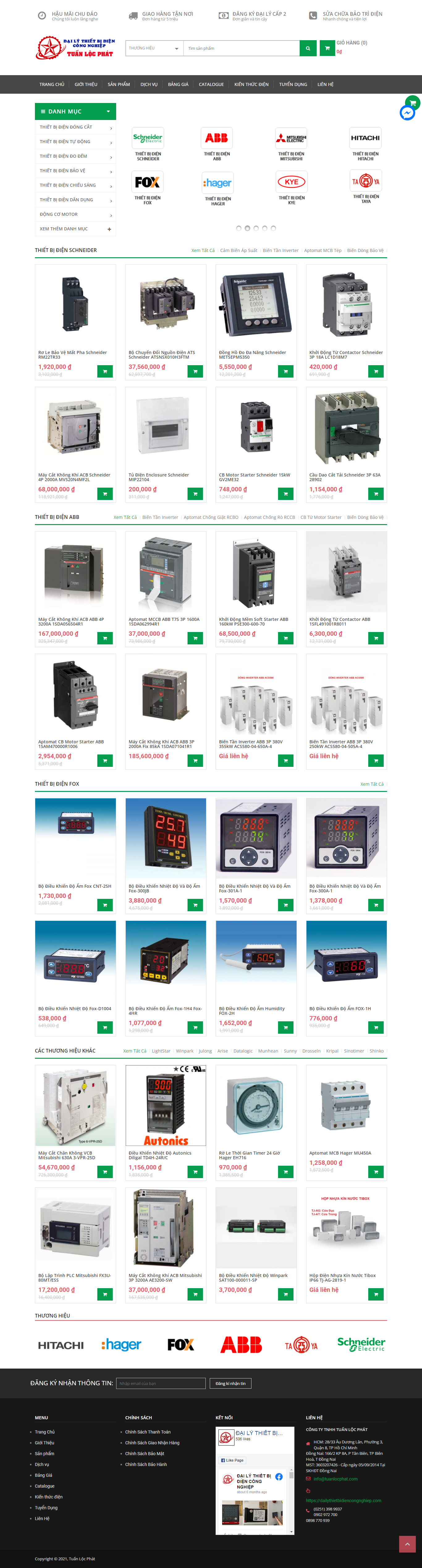 Thiết kế Website web bán tủ cách điện - dailythietbidiencongnghiepcom
