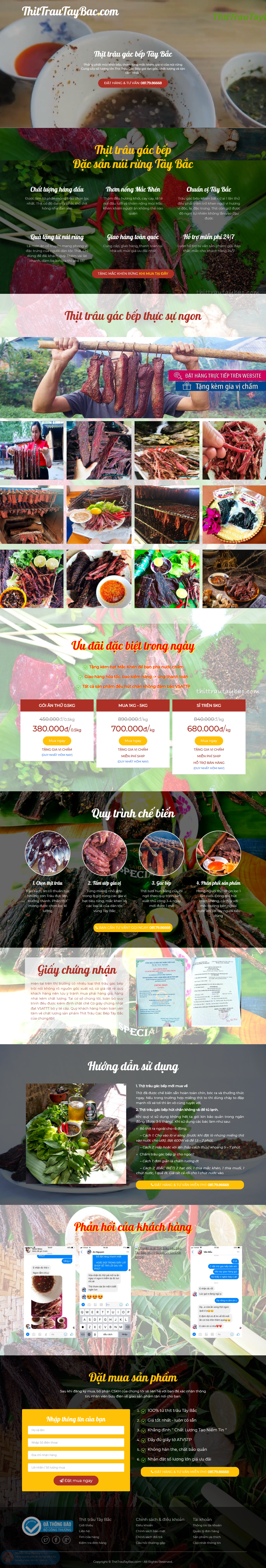 Thiết kế Website web bán trâu gác bếp - thittrautaybaccom