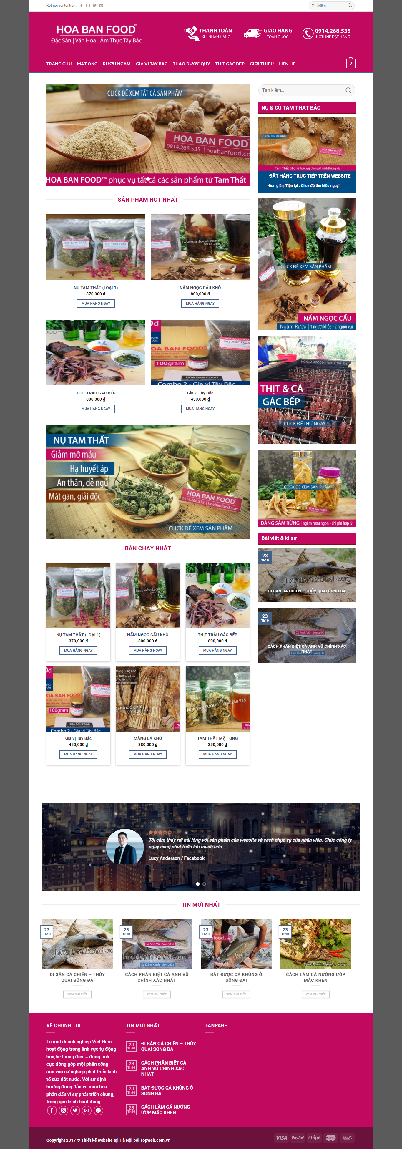 Thiết kế Website web bán trâu gác bếp - bandacsanhungyenwebcom