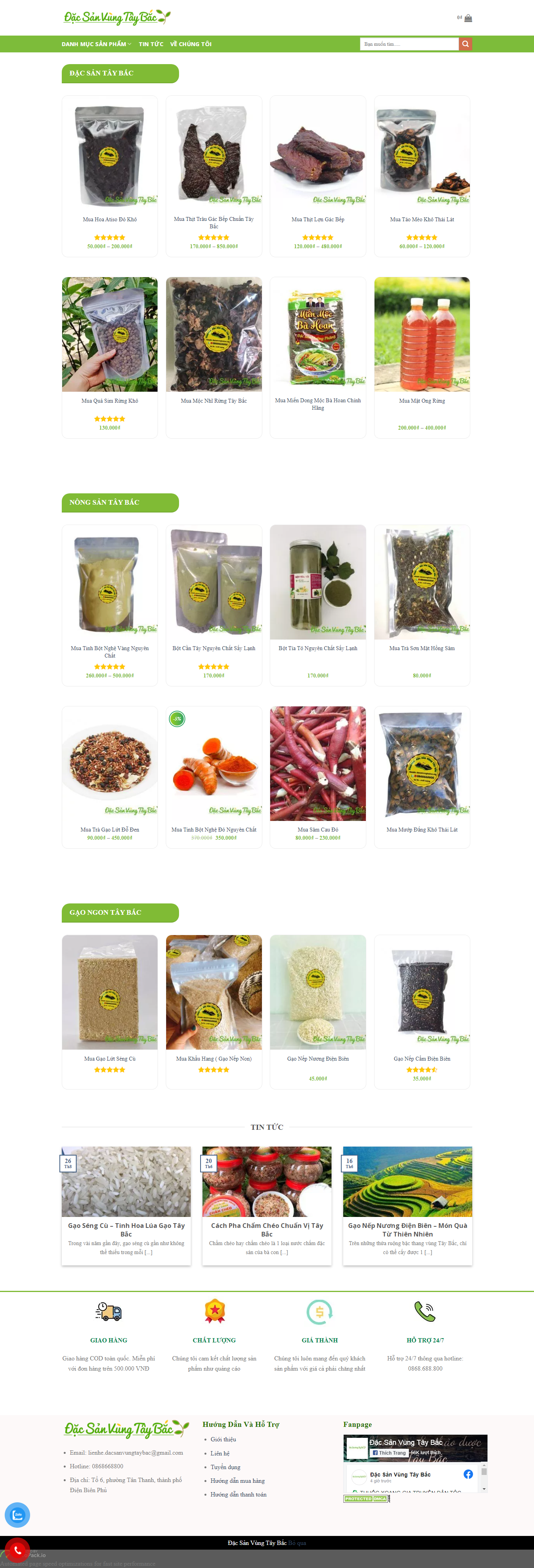 Thiết kế Website web bán trâu gác bếp - dacsanvungtaybacorg