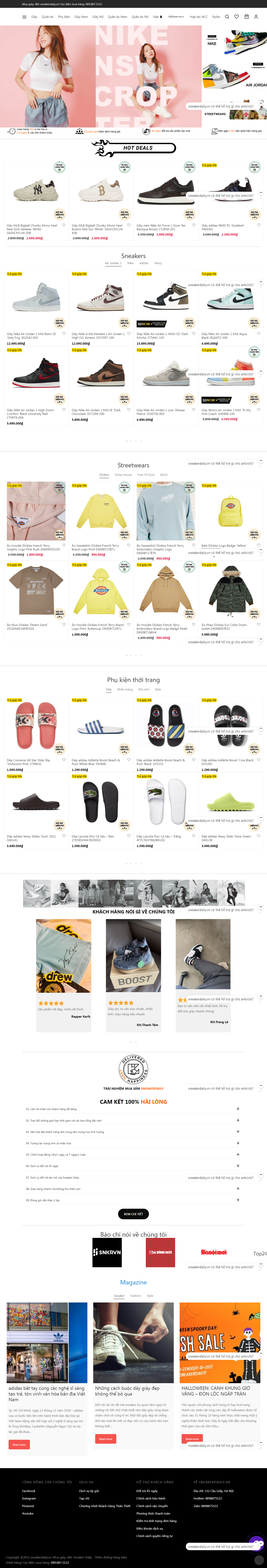 Thiết kế Website web bán giày sneaker - sneakerdailyvn