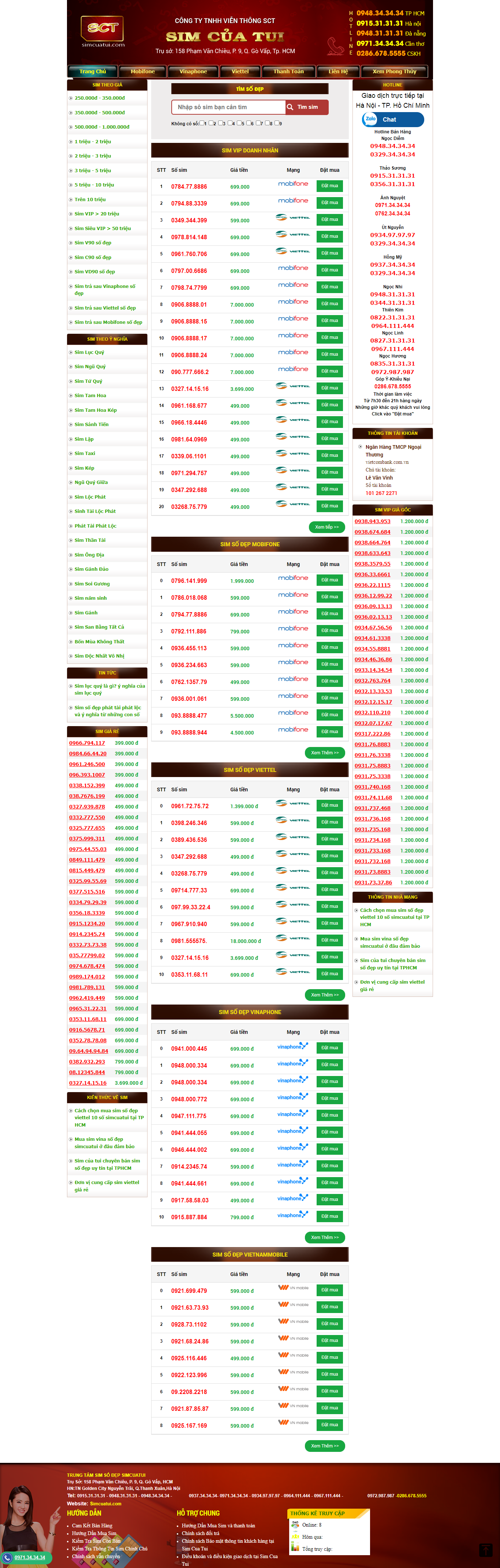 Thiết kế Website web bán sim số đẹp - simcuatuicom