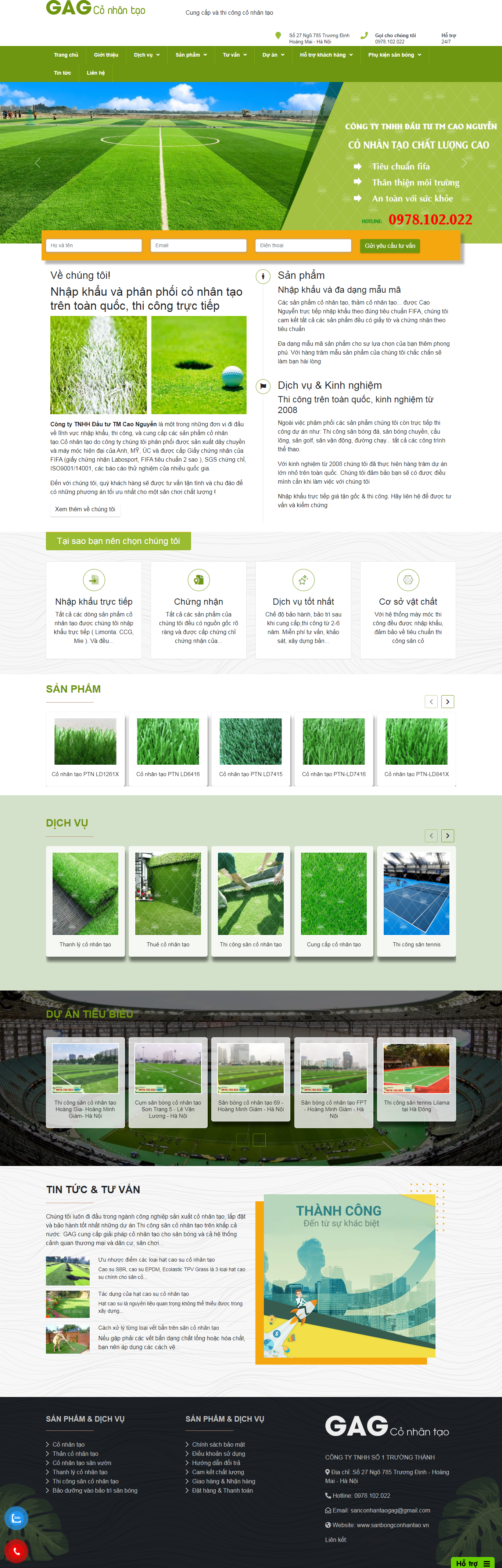 Thiết kế Website web cho thuê sân bóng - wwwsanbongconhantaovn