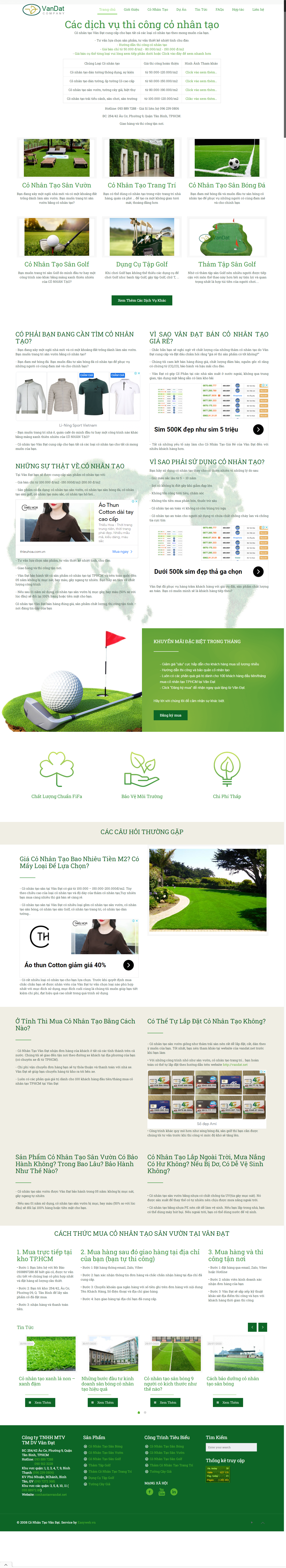 Thiết kế Website web cho thuê sân bóng - conhantaovandatnet