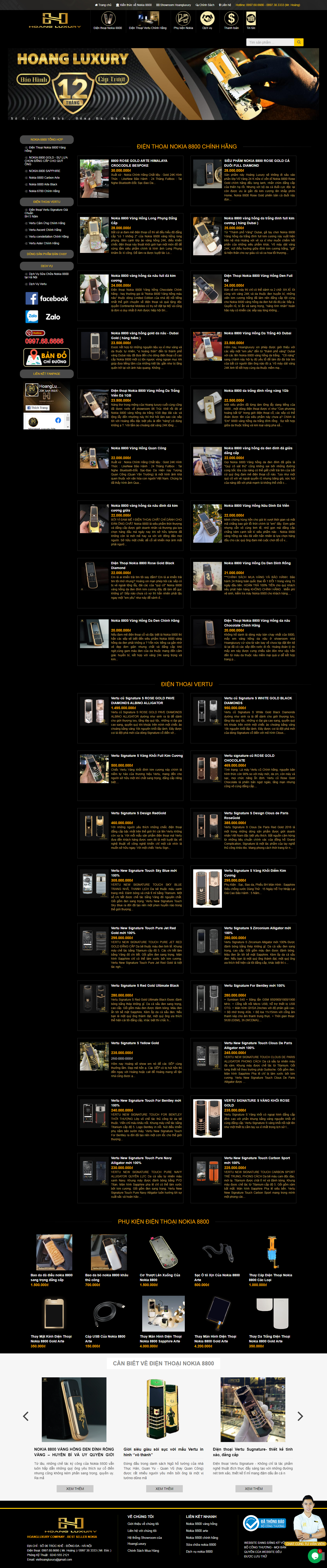 Thiết kế Website web bán điện thoại vertu - hoangluxuryvn