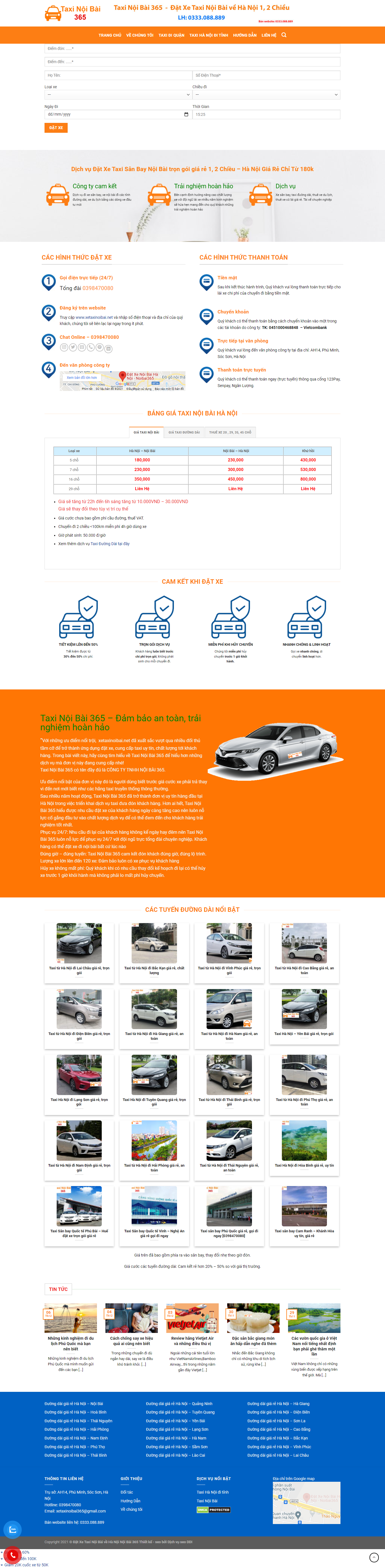 Thiết kế Website web đặt xe taxi - xetaxinoibainet