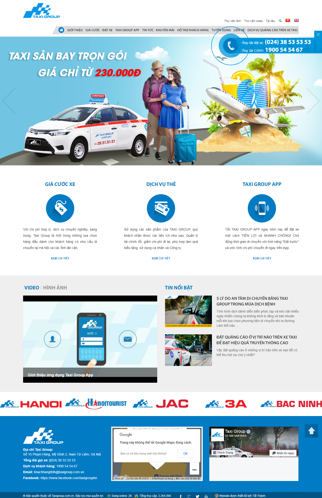 Thiết kế Website web đặt xe taxi - taxigroupcomvn