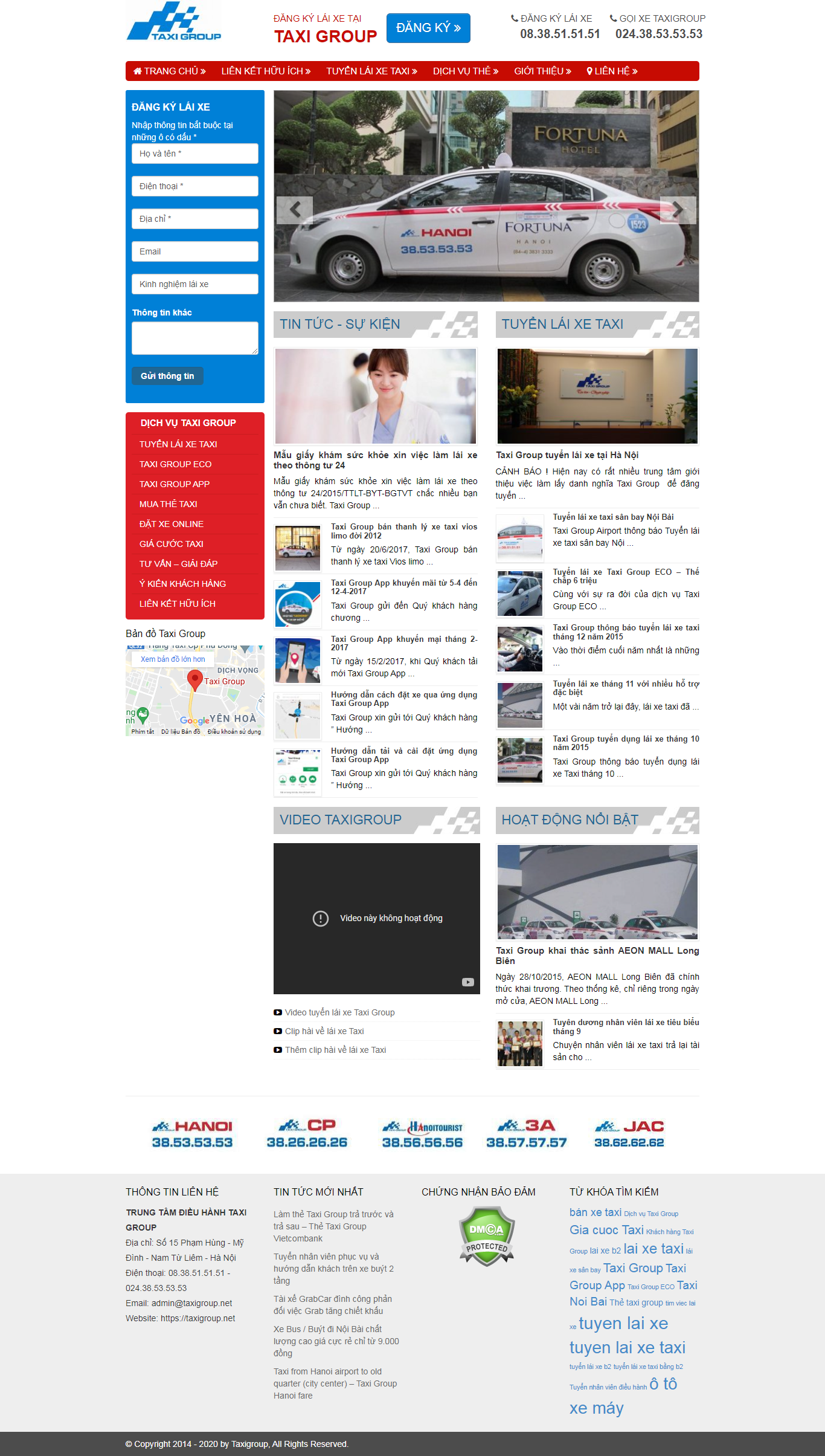 Thiết kế Website web đặt xe taxi - taxigroupnet