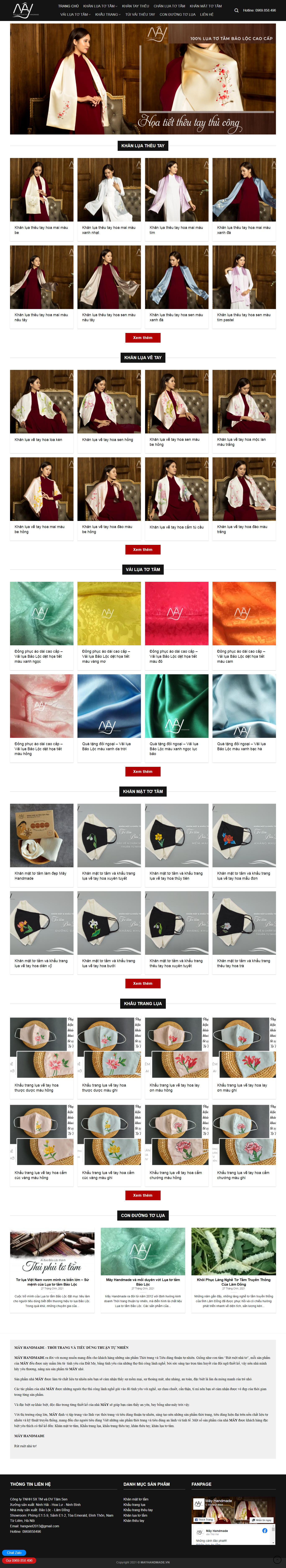 [tiemtaphoanhabap] Thiết kế Website web thêu khăn tay - mayhandmadevn