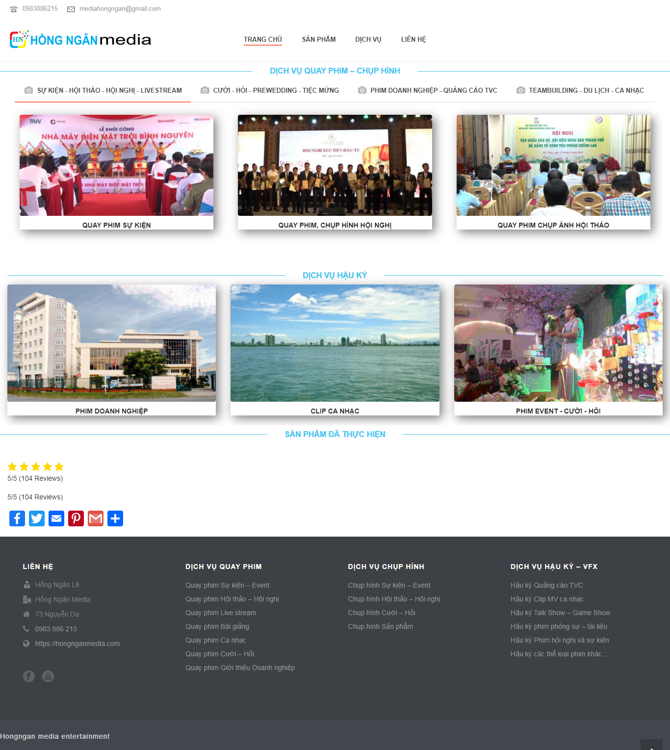 Thiết kế Website web chụp ảnh họp lớp - hongnganmediacom