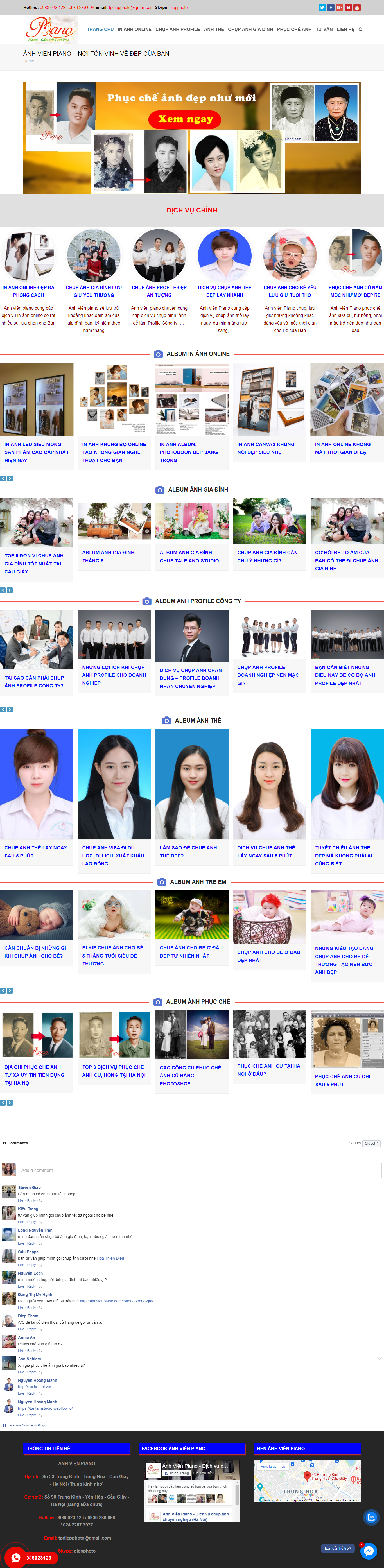 Thiết kế Website web chụp ảnh họp lớp - anhvienpianocom