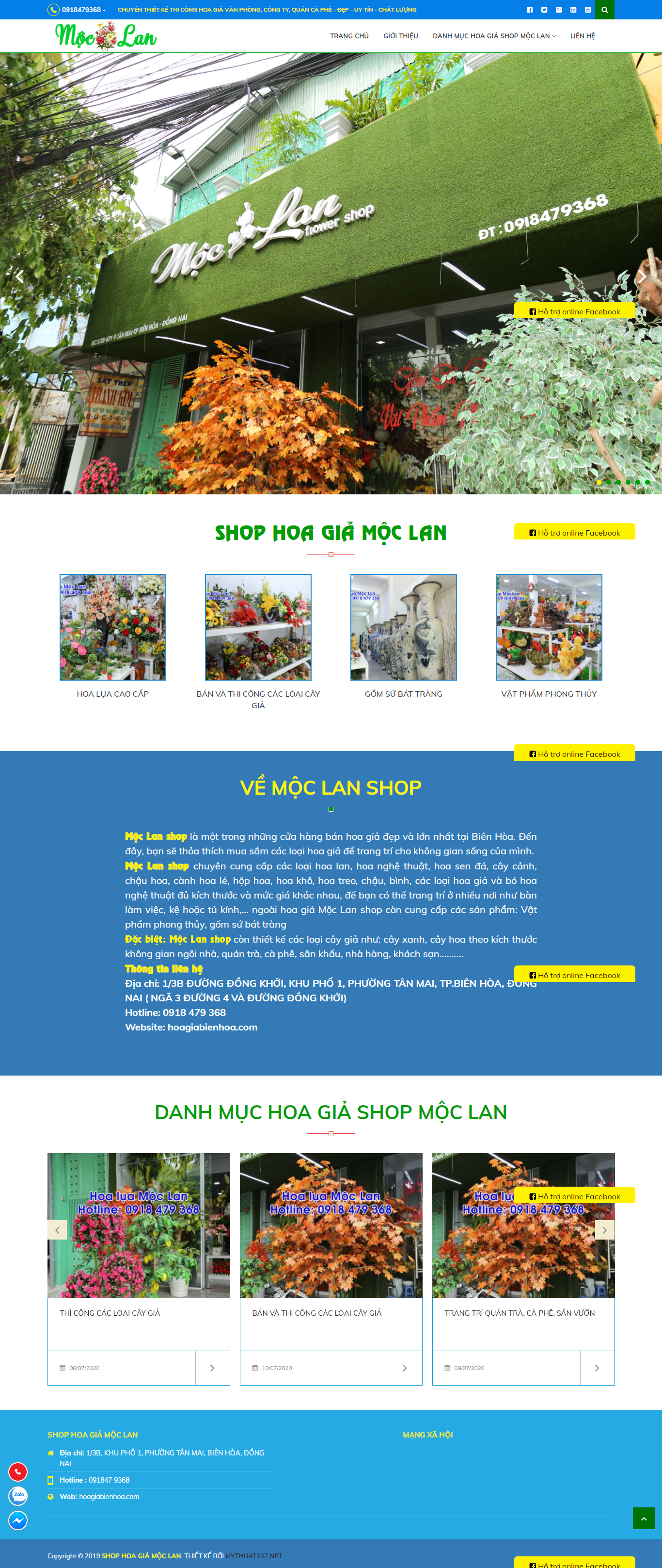 Thiết kế Website web bán hoa giả - hoagiabienhoacom