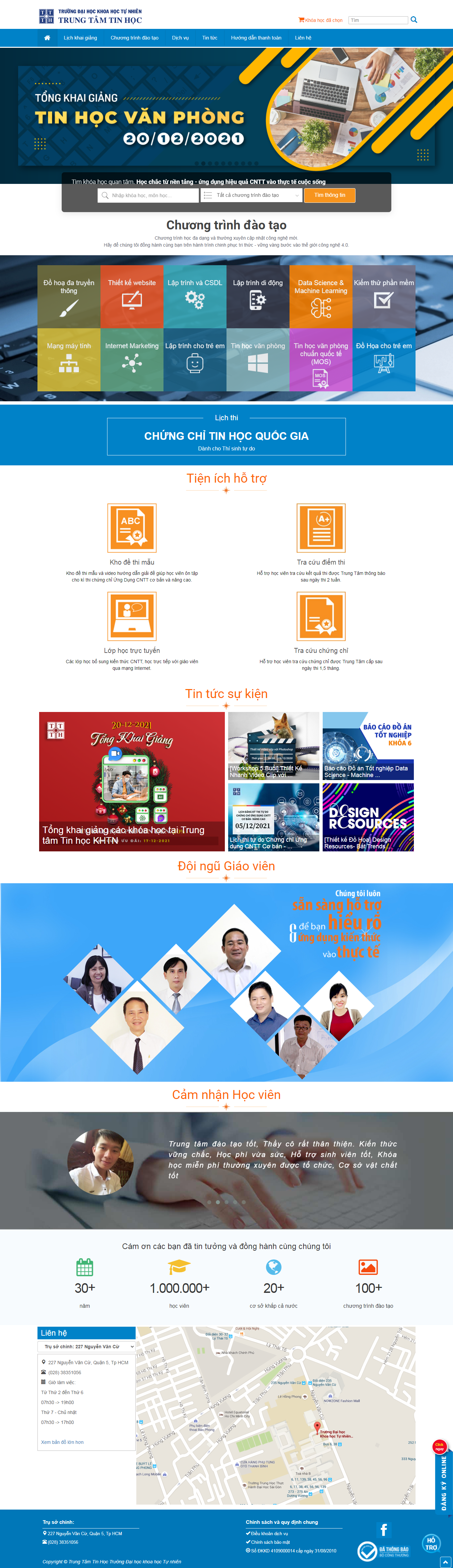 Thiết kế Website web cho trung tâm học thêm - csceduvn