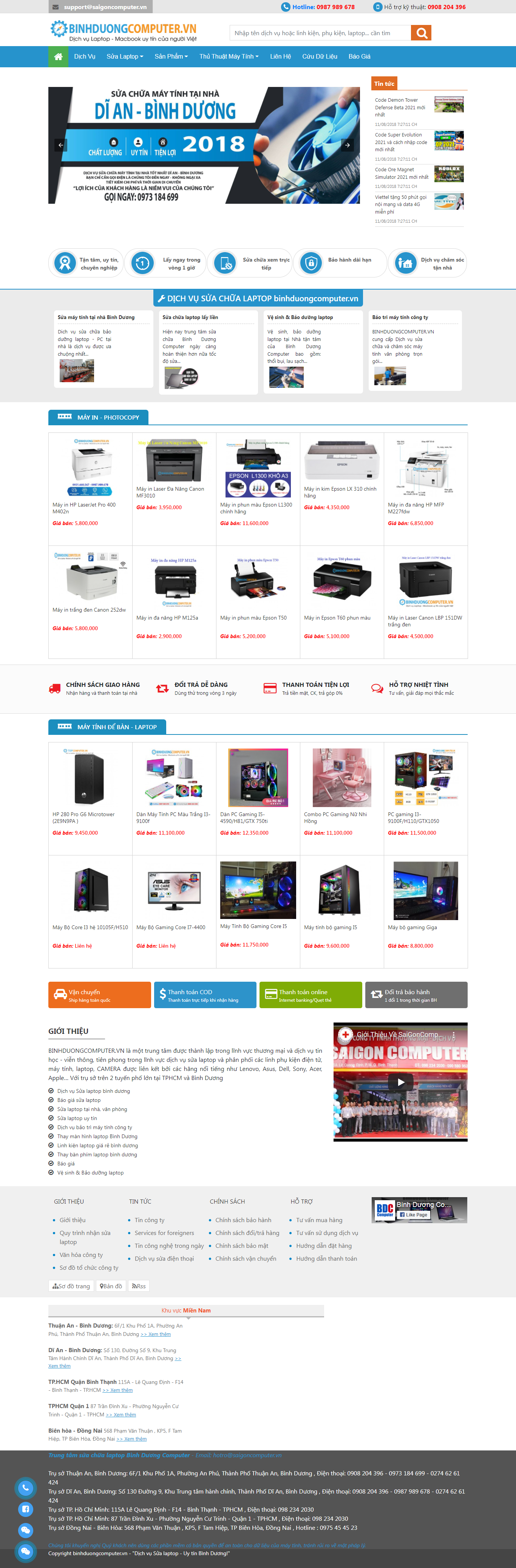 [truongtin] Thiết kế Website web vệ sinh laptop - binhduongcomputervn