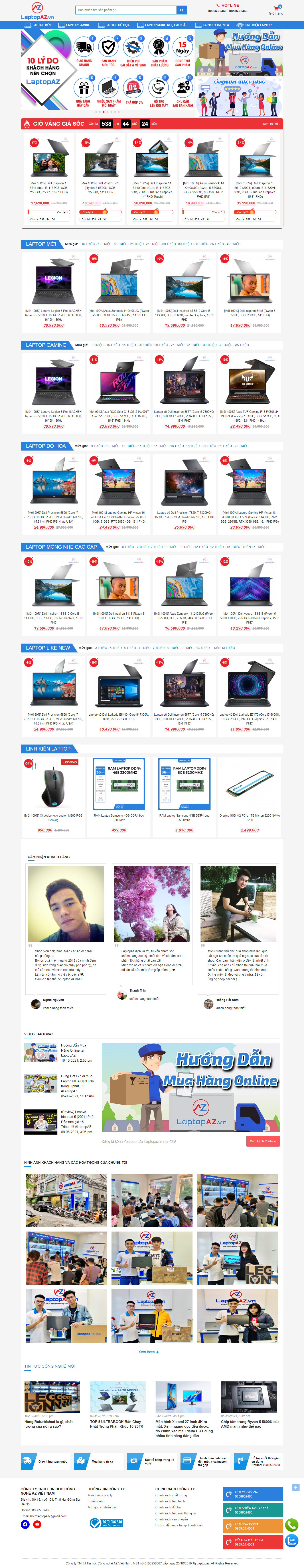 [truongtin] Thiết kế Website web vệ sinh laptop - laptopazvn