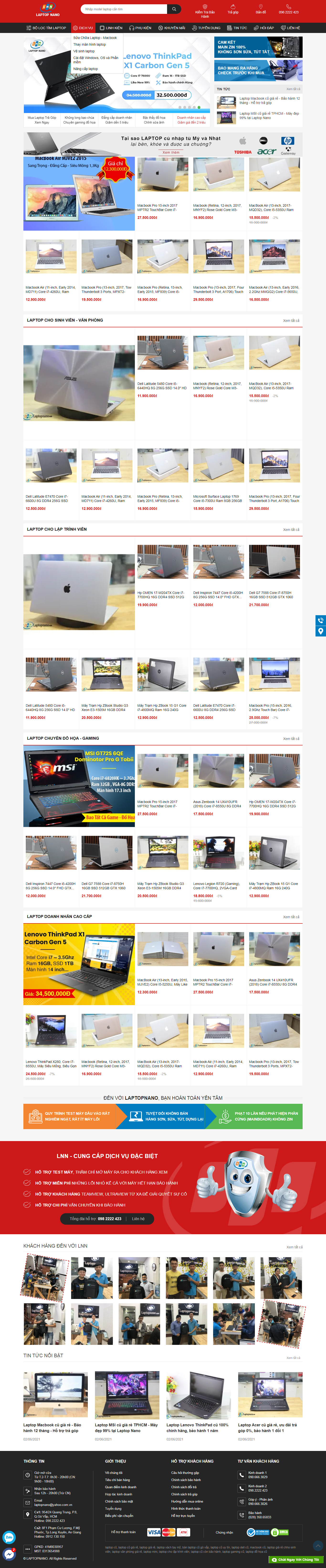 [truongtin] Thiết kế Website web vệ sinh laptop - laptopnanocom