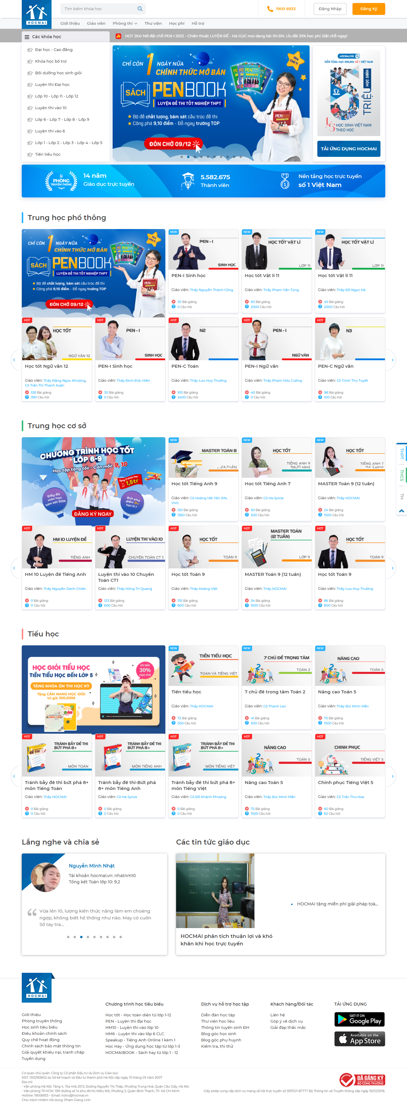 Thiết kế Website web dậy học online - hocmaivn